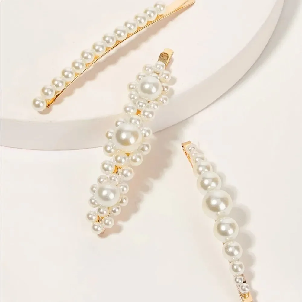 Pearl 3‎ Piece Hair Accessory Gold Set